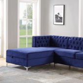 Sullivan Sectional Sofa 55490 in Navy Blue Velvet by Acme