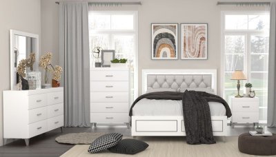 Casilda Bedroom Set 5Pc BD00644Q in White by Acme w/Options