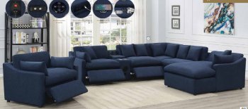 Destino Power Sectional Sofa 651551 in Midnight Blue by Coaster [CRSS-651551P-S6 Destino]
