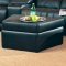 Black Bonded Leather Match Modern Home Theater Sectional Sofa