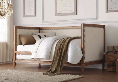 Charlton 39175 Daybed in Oak & Cream Linen by Acme