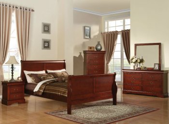 Louis Philippe III Bedroom Set 19520 in Cherry by Acme [AMBS-19520-Louis Philippe 3]