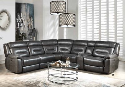 Imogen Power Motion Sectional Sofa 54810 in Dark Gray by Acme