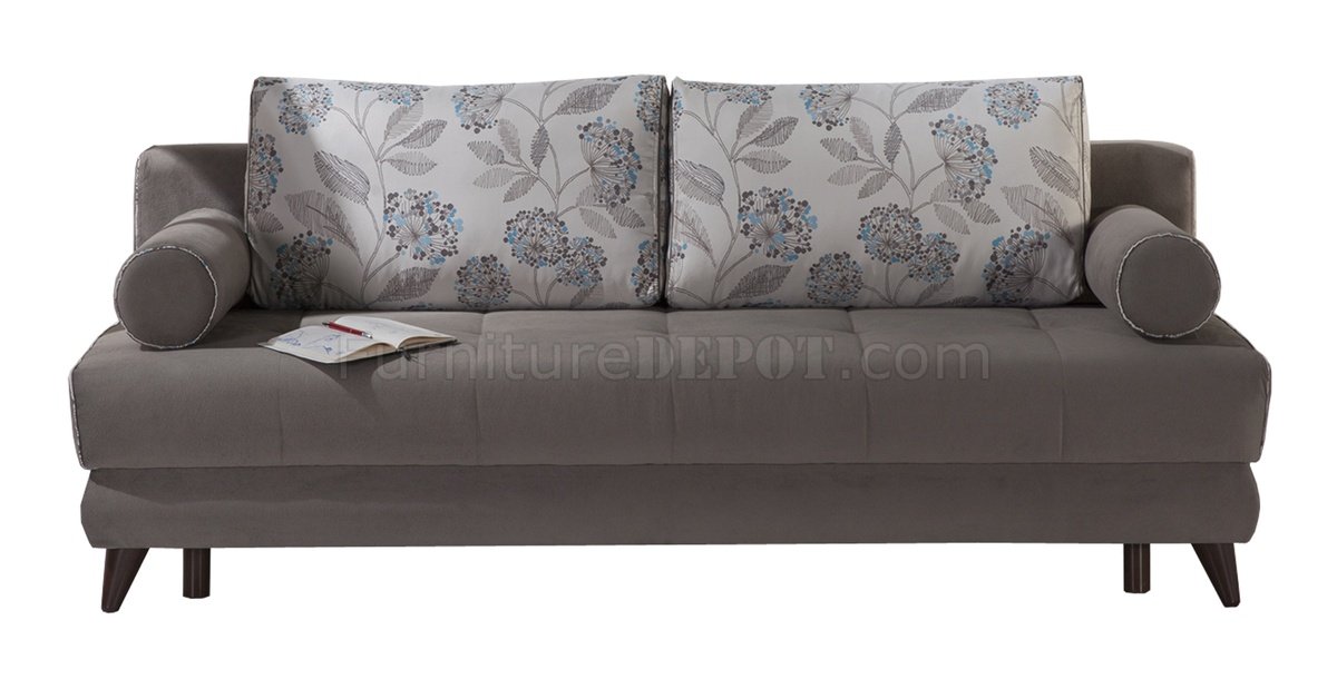 Stella Image Gray Sofa Bed In Fabric By