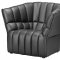 Black Leatherette Stylish Living Room Sofa With Line Details