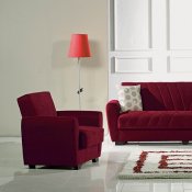 Linden Sofa Bed Convertible in Red Fabric by Empire w/Options