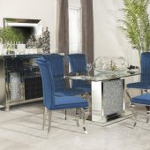 Marilyn Dining Room 5Pc Set 115571 by Coaster w/Teal Chairs