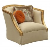 Daesha Chair 50837 Beige Fabric & Antique Gold by Acme w/Options