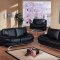 Black Bonded Leather Modern Living Room Sofa w/Options
