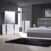 Degas Bedroom Charcoal by J&M w/Optional Palermo White Casegoods