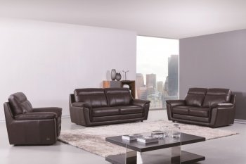 S210 Sofa in Dark Brown Leather by Beverly Hills w/Options [BHS-S210 Dark Brown]