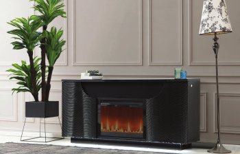 Ethan Electric Fireplace Media Console Black Dimplex w/Crystals [SFDX-Ethan Black Crystals]