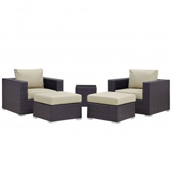 Convene Outdoor Patio Chair Set 5Pc 1809 Choice of Color- Modway [MWOUT-EEI-1809-Convene]