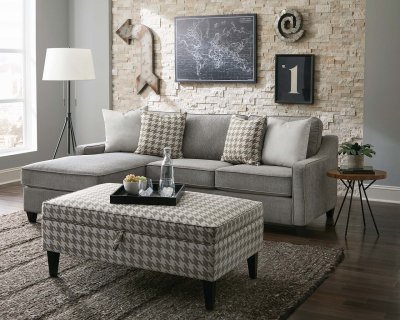 McLoughlin Sectional 502717 in Charcoa Fabric by Coaster