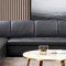 Jaden Sectional Sofa & Ottoman in Gray Leather