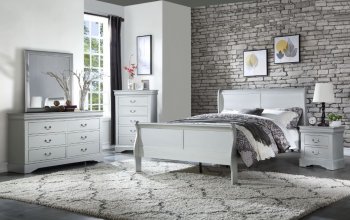 Louis Philippe Bedroom 26730 5Pc Set in Platinum by Acme [AMBS-26730-Louis-Philippe]