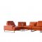 Meta Sectional Sofa in Orange Full Leather by Beverly Hills