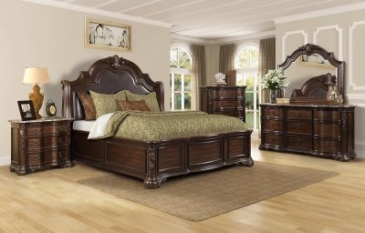 B705 Bedroom Set 5Pc in Warm Brown by FDF