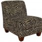 Zambia Coffee Fabric Modern Armless Chair w/Wooden Legs