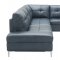 Leonardo Sectional Sofa in Blue Leather by J&M w/Storage