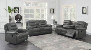Flamenco Motion Sofa 610204 in Charcoal by Coaster w/Options [CRS-610204 Flamenco]