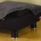 Grey Microfiber Modern Convertible Sofa Bed w/Black Base