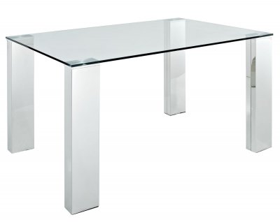 Staunch Dining Table Glass Top & Stainless Steel Legs by Modway