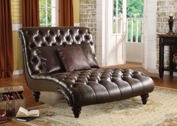 15035 Anondale Lounge Chaise w/3 Pillows in Brown by Acme [AMCL-15035 Anondale]