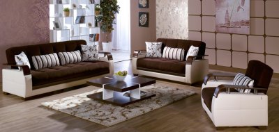 Natural Colins Modern Sofa in Brown Fabric by Istikbal