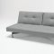 White or Grey Leatherette Convertible Sofa Bed by Innovation