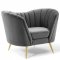 Opportunity Sofa in Gray Velvet Fabric by Modway w/Options