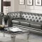 Roy Sofa 551091 in Gunmetal Leatherette by Coaster w/Options
