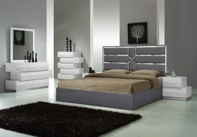Da Vinci Bedroom Charcoal - J&M w/Optional Milan White Casegoods