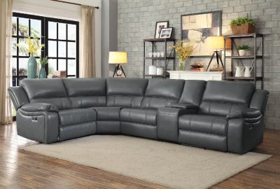 Falun Power Motion Sectional Sofa 8260GY in Gray by Homelegance