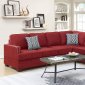 F6599 Reversible Sectional Sofa in Red Microfiber by Poundex