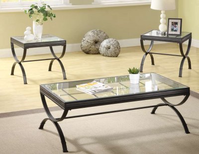 Claro 3223BK-31 3Pc Coffee Table Set by Homelegance in Black