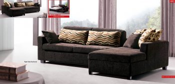 Brown Fabric Modern Sectional Sofa w/Sleeper & Storage Chaise [EFSS-8851]