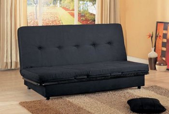 Black Convertible Sofa Bed With Storage Space [CRSB-214-300128]