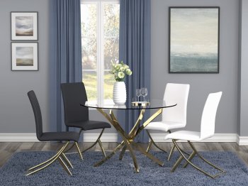 Chanel Dinette Set 5Pc in Brass by Coaster w/Options [CRDS-108441-105171 Chanel]