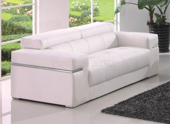 Sierra Loveseat White Bonded Leather by American Eagle Furniture [AES-Sierra White Loveseat]