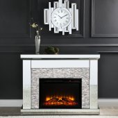 Laksha Electric Fireplace 90522 in Mirror by Acme