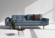 Dublexo Sofa Bed in Indigo by Innovation w/Arms & Wood Legs