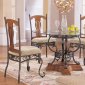Bronze Metal Frame Traditional Dinette Table w/Oak Wood Base