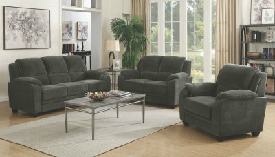 Northend Sofa & Loveseat 506241 in Charcoal Fabric by Coaster