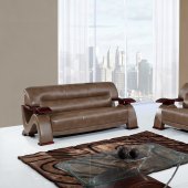 U2033-W Sofa in Walnut Bonded Leather by Global w/Options