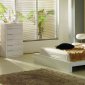 White or Black Lacquer High Gloss Finish Modern Bedroom Set