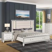 B205 Bedroom Set 5Pc in White by FDF