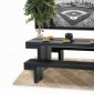 Dark Walnut Moden Dining Table & Two Benches 3Pc Set