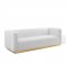 Charisma Sofa in White Velvet Fabric by Modway w/Options