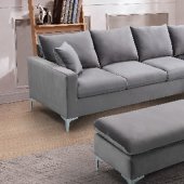 LCL-021 Sectional Sofa in Gray Velvet